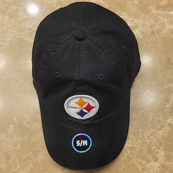 Team Apparel Pittsburgh Steelers NFL Black Baseball Cap, S/M or 7-1/4" - Picture 6 of 13
